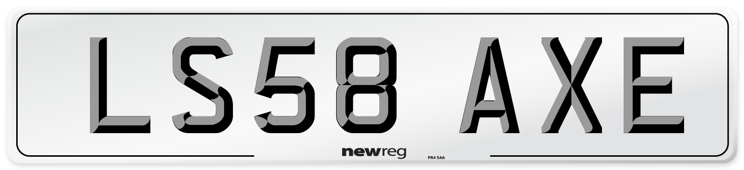 LS58 AXE Number Plate from New Reg